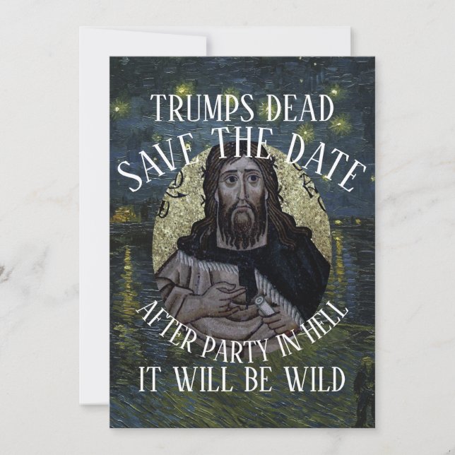 TRUMPS TOTE HG FV LF FEIERN PARTY LEBEN TEE SAVE THE DATE (Vorderseite)