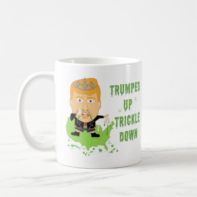 Trumps Trickle Down Anti Trump 2016 politisch Tasse (Links)