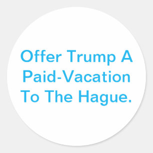 Trumps Urlaub im Haag Hankamer Artjunkhaus Comic Runder Aufkleber