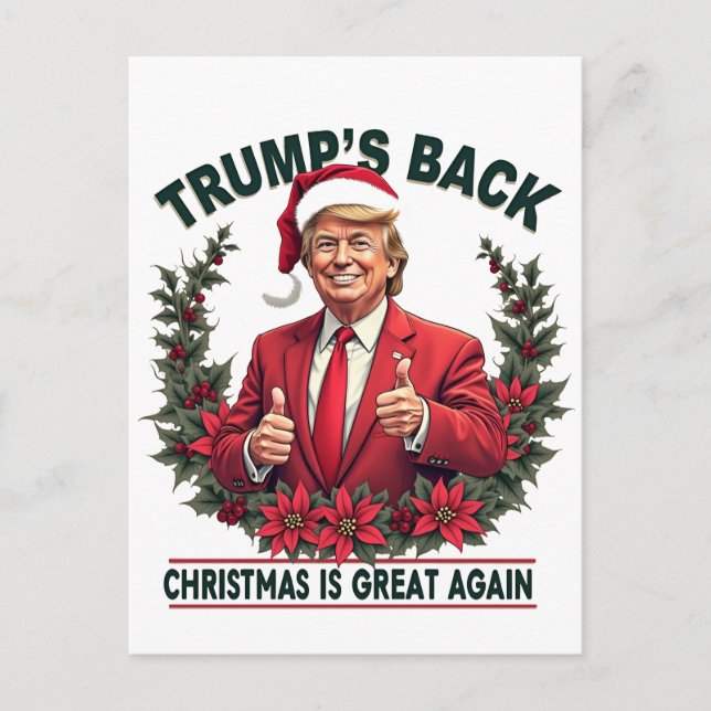 Trumps Zurück Weihnachten ist wieder großartig Wei Postkarte (Vorderseite)