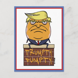 Trumpty Dumpty - Donald Trump Cartoon Postkarte