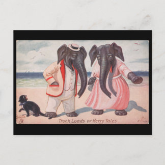 Trunk loads of merry tales - elephants postcard postkarte