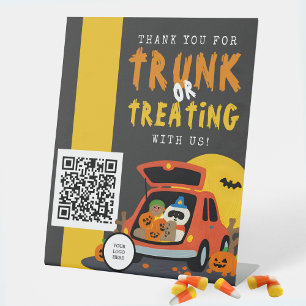 Trunk oder Leckerei Ghoulish Pumpkin Business Viel Sockelschild