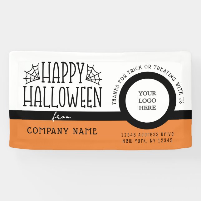 Trunk oder Leckerei Modernes Halloween-Logo Banner (Horizontal)