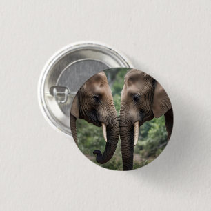 "Trunk to Trunk: Eine sanfte ElefantenEmbrace" Button