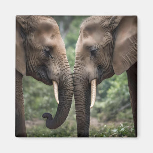 "Trunk to Trunk: Eine sanfte ElefantenEmbrace" Magnet