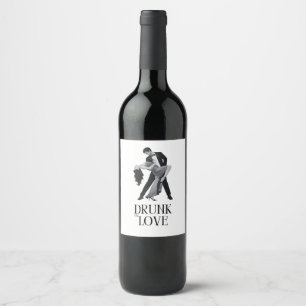 Trunken vor Liebe Design Tanzendes Paar Braut- Weinetikett