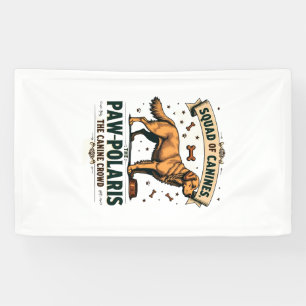 Trupp Hunde Vintage-Hund-Wortspiel-Grafik mit Gold Banner