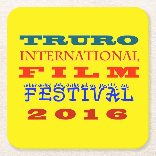 TRURO INTERNATIONALER FILM-FESTIVAL-UNTERSETZER RECHTECKIGER PAPPUNTERSETZER (Vorderseite)