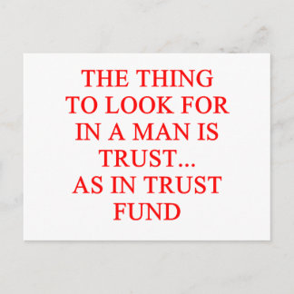 TRUST Fund Gold Grabscherz Postkarte