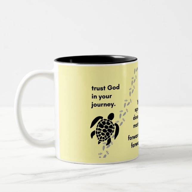 Trust God In Your Journey Mug Zweifarbige Tasse (Links)