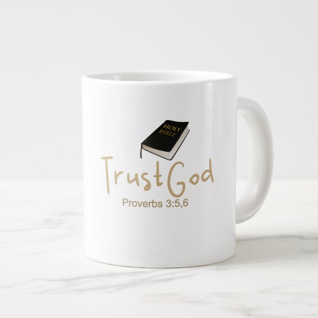 Trust God Jumbo Tasse (Vorderseite Rechts)