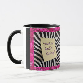 Trust in God's Timing pink glitter zebra y2k Tasse