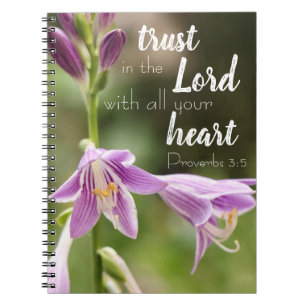 "Trust in the Lord" Blume Foto Spiral Notebook Notizblock