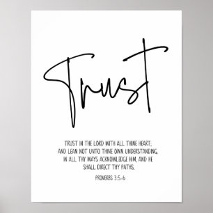 Trust In The Lord, Proverbs 3:5-6, Modern  Poster