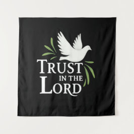 Trust in the Lord White Dove Christian Flat Cards Wandteppich