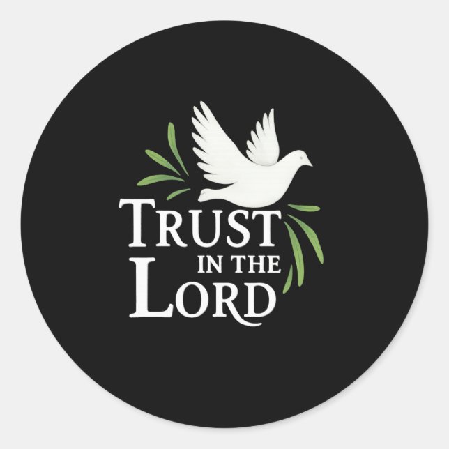 Trust in the Lord White Dove Christian Paper Plate Runder Aufkleber (Vorderseite)