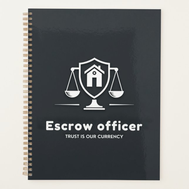 Trust Is Our Currency – Escrow Officer Planer (Vorderseite)