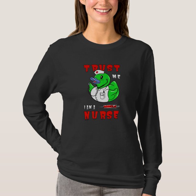 Trust Me I Am A Nurse Halloween Duck   T-Shirt (Vorderseite)