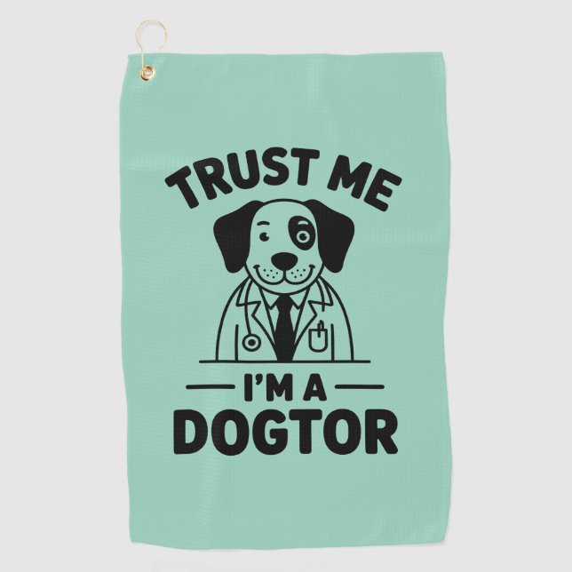 Trust Me I’m a Dogtor Golfhandtuch (Vorderseite)