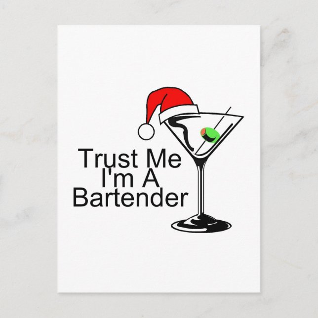 Trust Me Im a Barkeeper Martini Postkarte (Vorderseite)