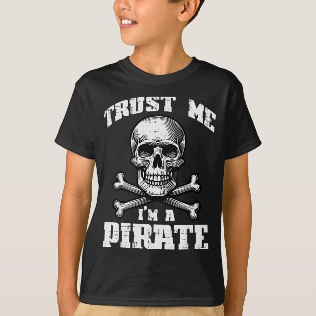 Trust Me Im A Rate Skull Crossbones Funny Men Wome T-Shirt (Vorderseite)
