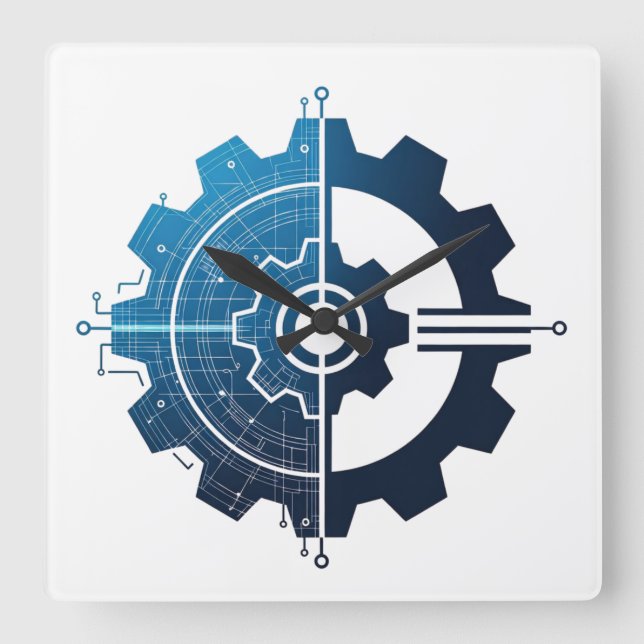 Trust Me, I'm an Engineer – Engineering Wall Clock Quadratische Wanduhr (Vorderseite)