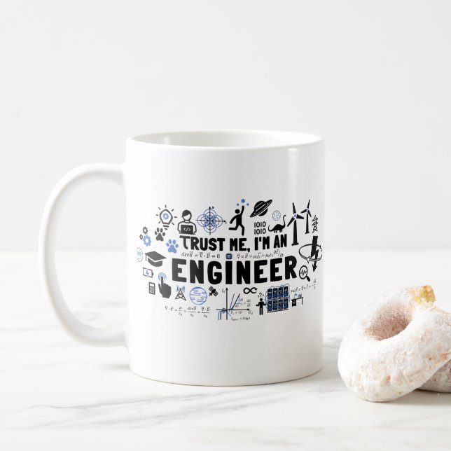 TRUST ME, I'M AN ENGINEER feat Maxwell Gleichungen Kaffeetasse (Mit Donut)