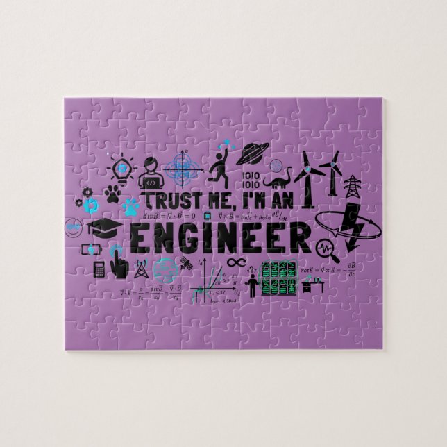 TRUST ME, I'M AN ENGINEER feat Maxwell Gleichungen Puzzle (Horizontal)