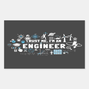 TRUST ME, I'M AN ENGINEER feat Maxwell Gleichungen Rechteckiger Aufkleber