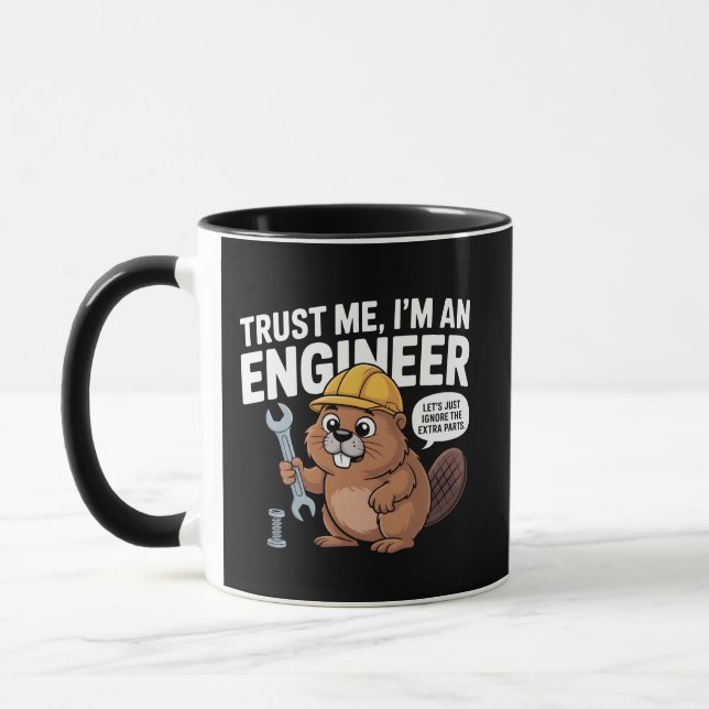 Trust Me Im An Engineer Funny Beaver Tasse (Links)