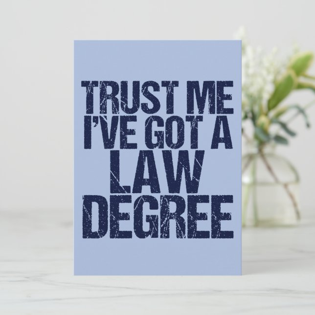 Trust Me Lawyer Funny Law School Abschluss Card (Stehend Vorderseite)
