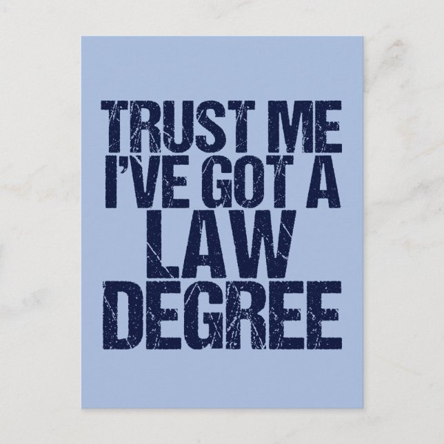 Trust Me Lawyer Funny Law School Abschluss Postkarte (Vorderseite)