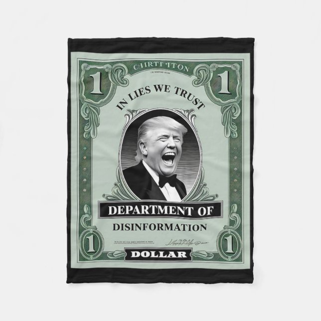 "Trust Niemand" - Trump Banknote Parody 1 Fleecedecke (Vorderseite)