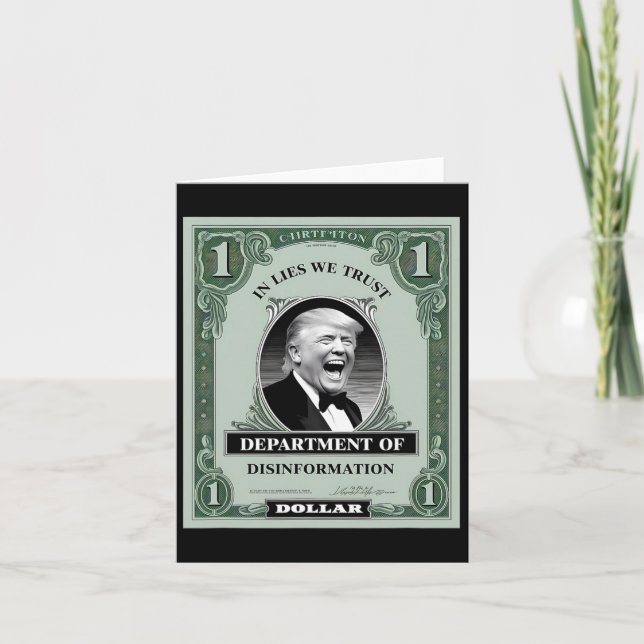 "Trust Niemand" - Trump Banknote Parody 1 Karte (Vorderseite)