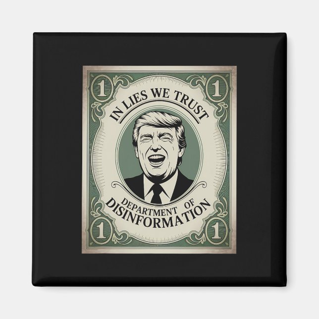 "Trust Niemand" - Trump Banknote Parody Magnet (Vorne)