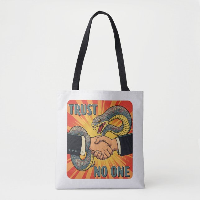 "Trust No one - Retro Snake Handshake Art | (Vorderseite)