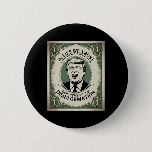 “trust Nobody” - Trump Nknote Parody 2  Button (Vorderseite)