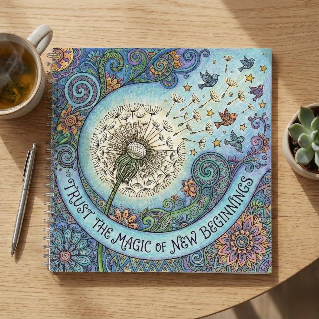 Trust The Magic of New Beginnings Spiral Notebook Notizbuch (Encourage someone special with this personalized, "Trust the magic of new beginnings" notebook!)