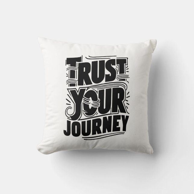 Trust Your Journey Vertical Typography Art Kissen (Vorderseite)