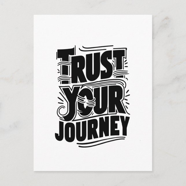 Trust Your Journey Vertical Typography Art Postkarte (Vorderseite)