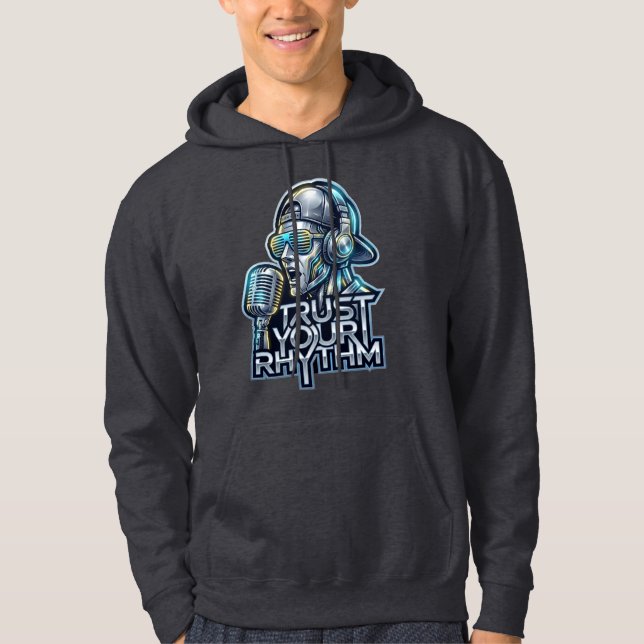 Trust Your Rhythm - Futuristic Music Robot Hoodie (Vorderseite)