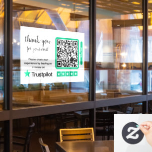 Trustpilot Bewertungen QR-Code für Geschäftsbewe Fensteraufkleber