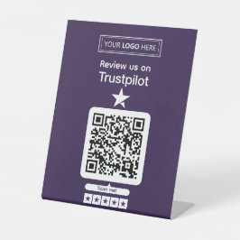 Trustpilot-Bewertungsanfrage mit scannbarem QR-Cod Sockelschild