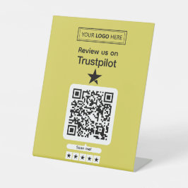 Trustpilot-Bewertungsanfrage mit scannbarem QR-Cod Sockelschild