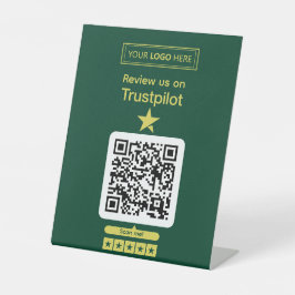 Trustpilot-Bewertungsanfrage mit scannbarem QR-Cod Sockelschild