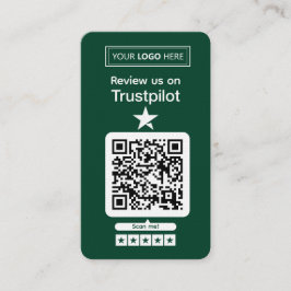 Trustpilot-Bewertungsanfrage mit scannbarem QR-Cod Visitenkarte