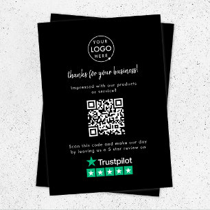 Trustpilot Review us Black Business Thank You QR Begleitkarte