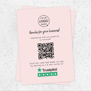 Trustpilot Reviews Business Review Us Pink QR Begleitkarte
