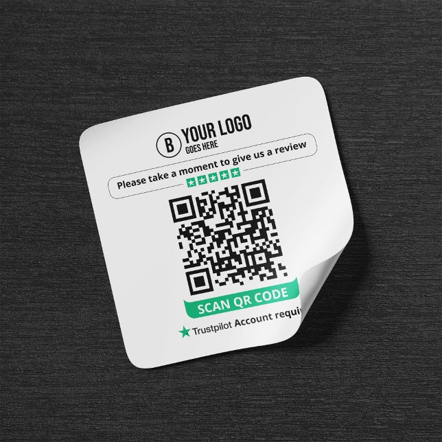Trustpilot überprüft QR Code Rate My Business 5 St Quadratischer Aufkleber (Von Creator hochgeladen)